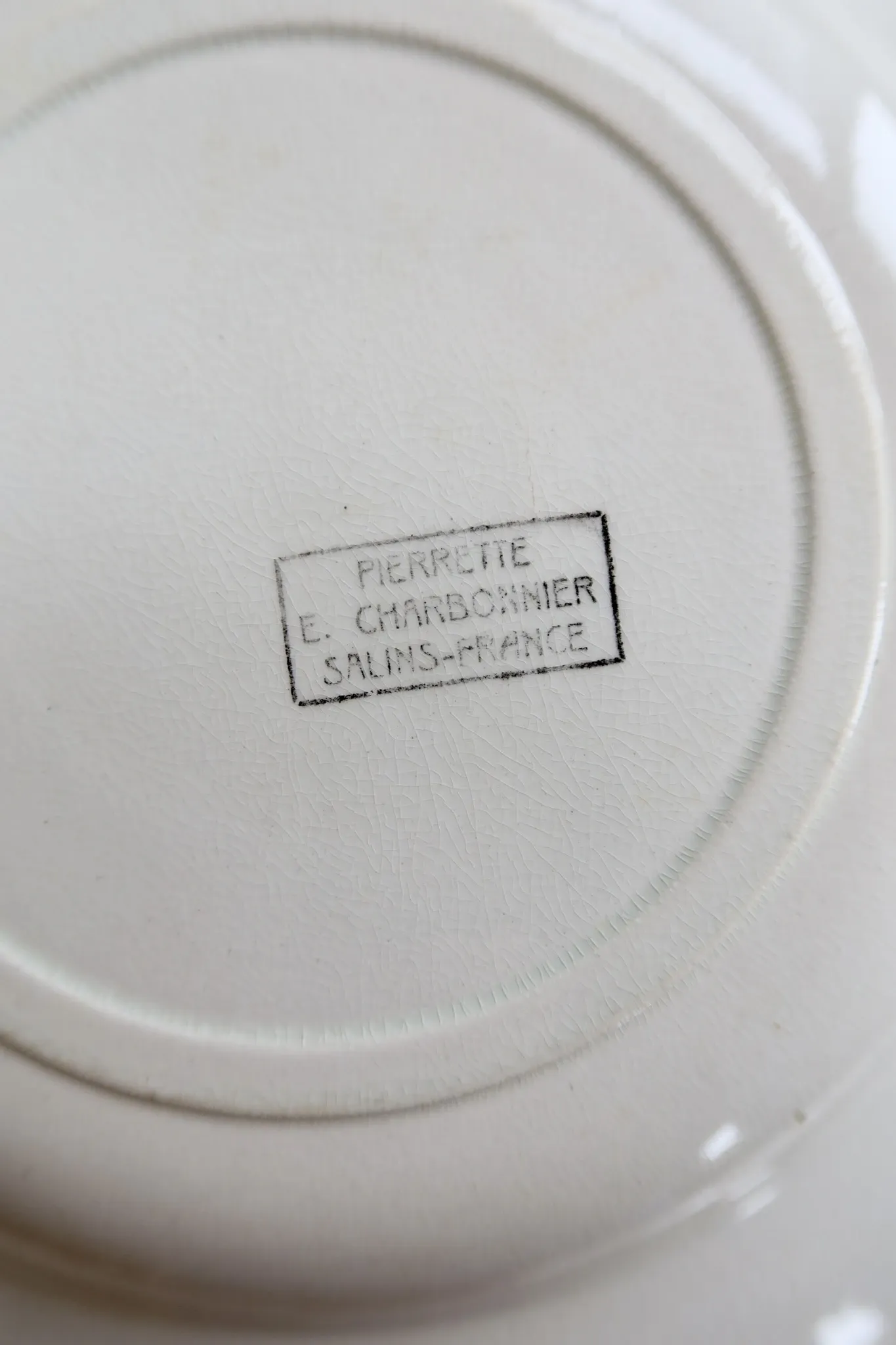 4 vintage deep plates, ironstone Salins model Pierrette