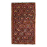 Tapis d'aire vintage turc en laine et coton noué à la main des années 1970, 181x322.
