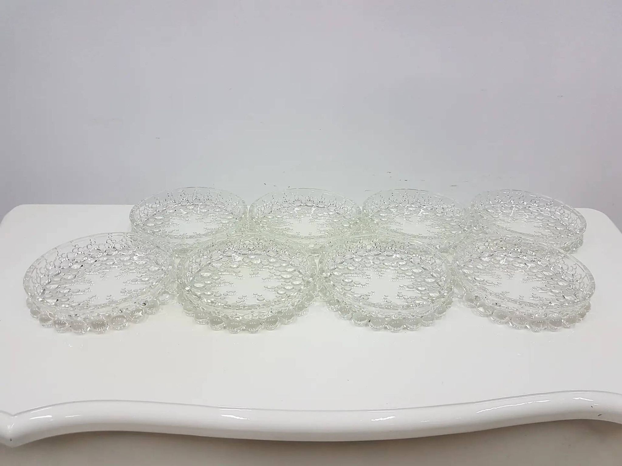 12-piece Bolero Bubble set, clear crystal glass, Walther Glas, Germany, 197