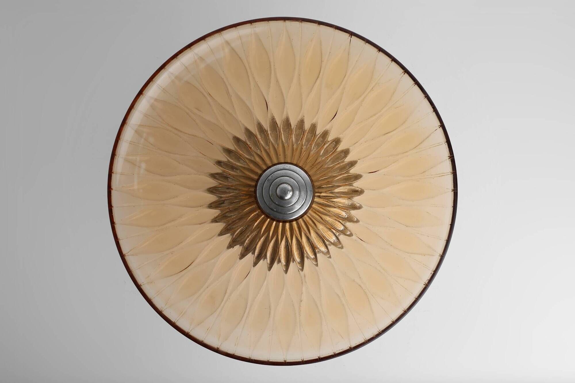 Art Deco Glass and Metal Fruit Bowl, France, circa 1940