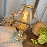 Lamp in brass, bronze and glass