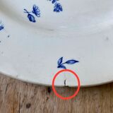 Plate with blue floral decoration KG Luneville