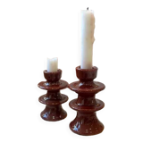 Colorful burgundy red designer candlestick holder