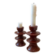 Colorful burgundy red designer candlestick holder