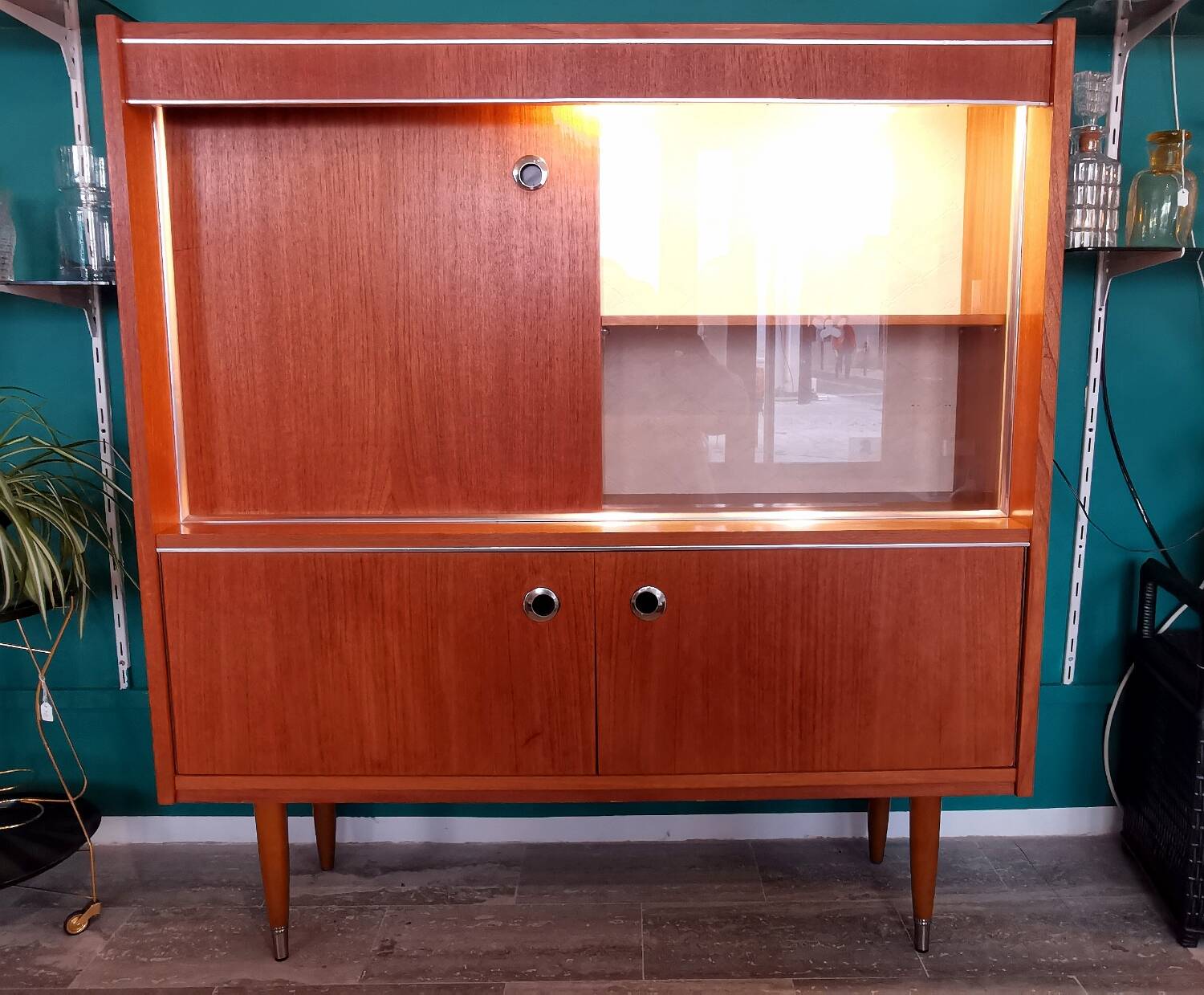 Meuble vitrine en teck
