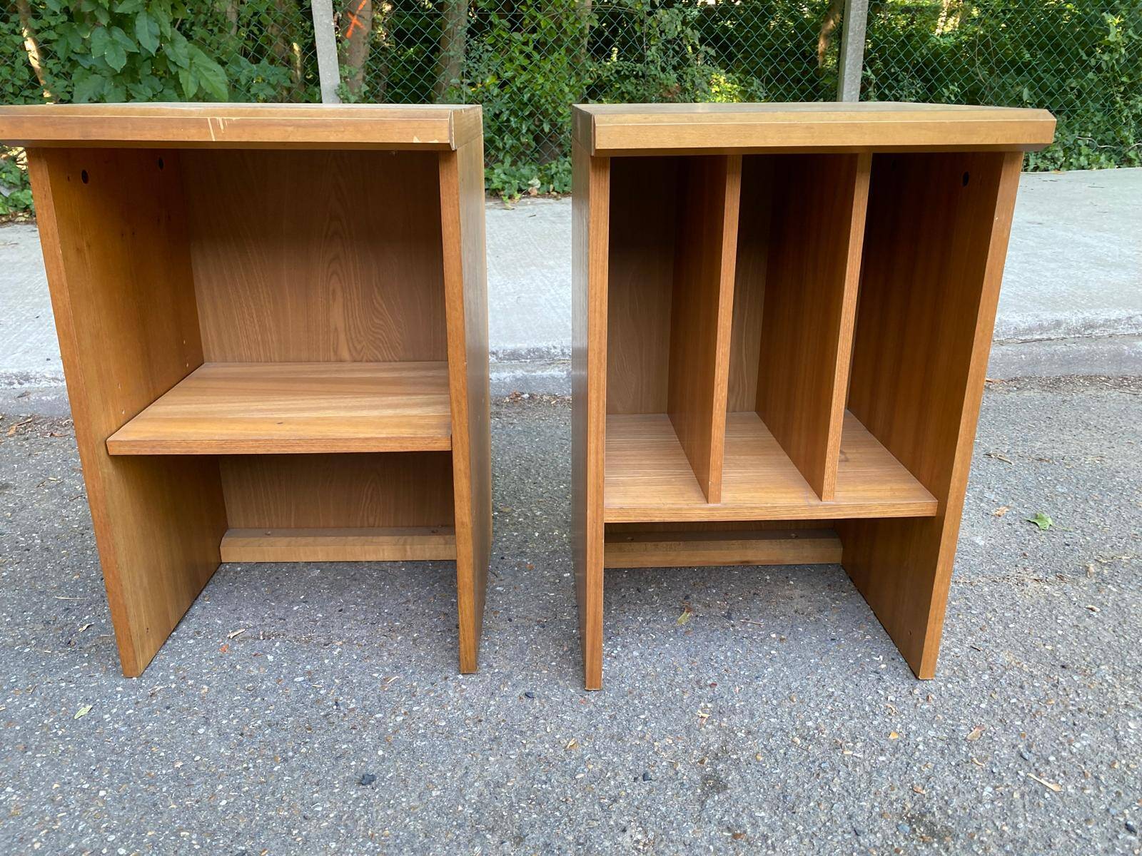 Pair of Scandinavian wooden vinyl furniture
