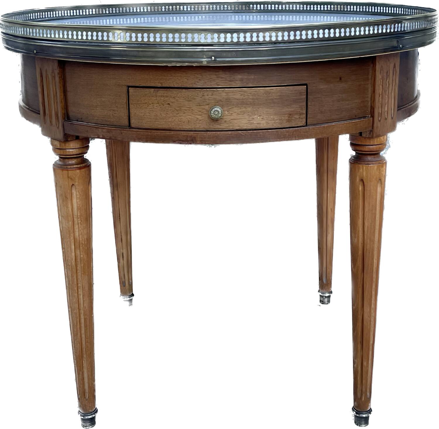 Bouillotte table in blond mahogany, Louis XVI style, 20th century period