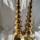 Pair of brass altar candlesticks, mid-20th century