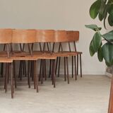 Lot de 35 chaises d'école tchèque Kovona style bistrot des