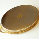 Plateau de service en acier inoxydable, plaqué or 24 carats, Scandia Guld, années 1960