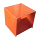 Side table, contemporary bedside table in orange metal