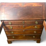 Commode, secrétaire, scriban de pente anglais en acajou, Angleterre XVIIIème