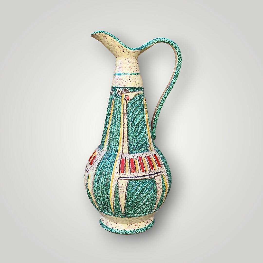 Pichet/vase vintage en céramique émaillée – estampillé Italy 63/69