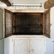 Buffet, vaisselier en bois patiné écru