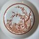 Assiette creuse en terre de fer anglaise ocre, service "Furnivals Quail"