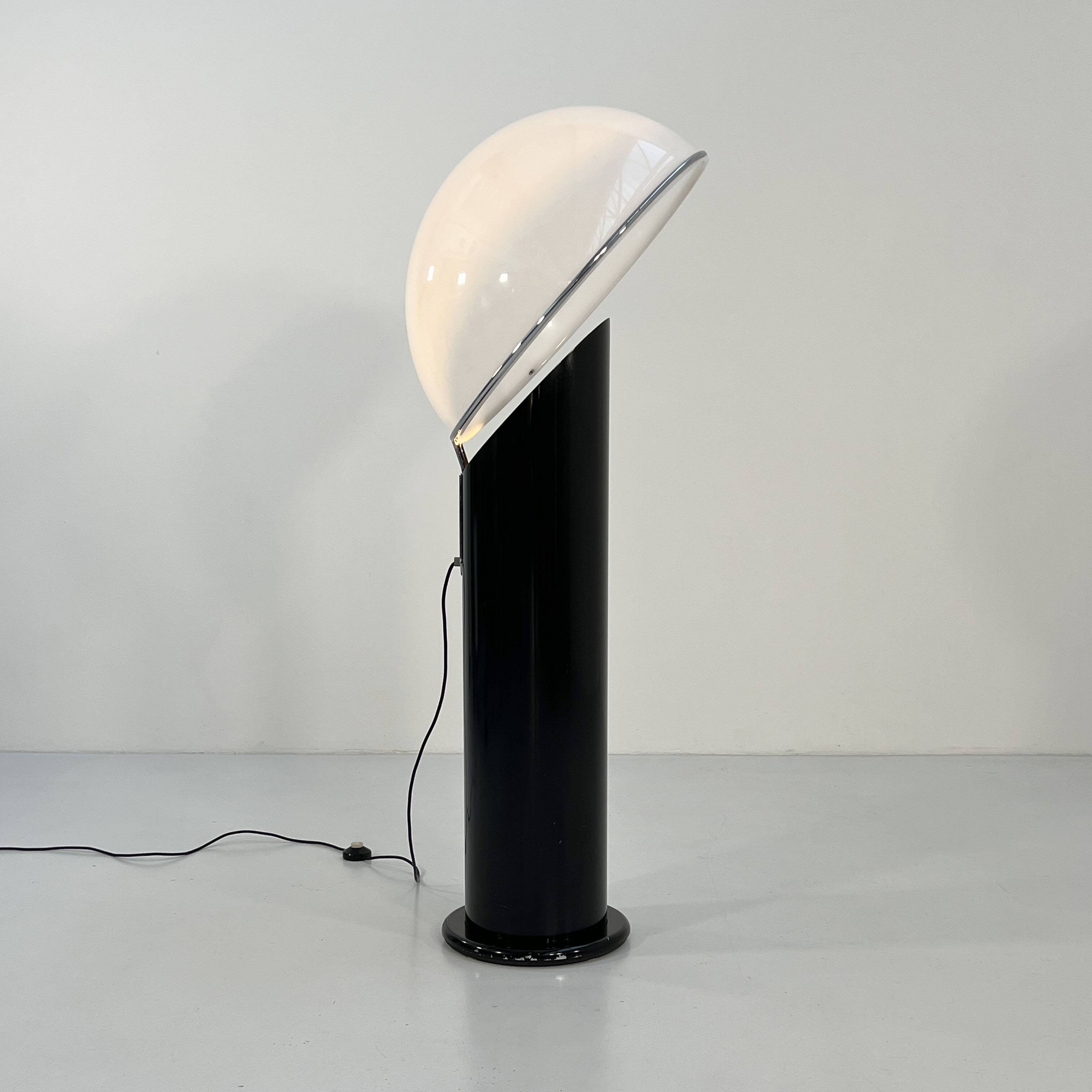 Black ciot floor lamp by ennio chiggio for lumenform, 1970