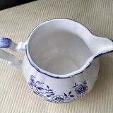 Milk jug, earthenware pitcher from Sarreguemines, Lancaster model.