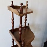Vintage 5-Tier Corner Shelf on Legs, Turned Wood