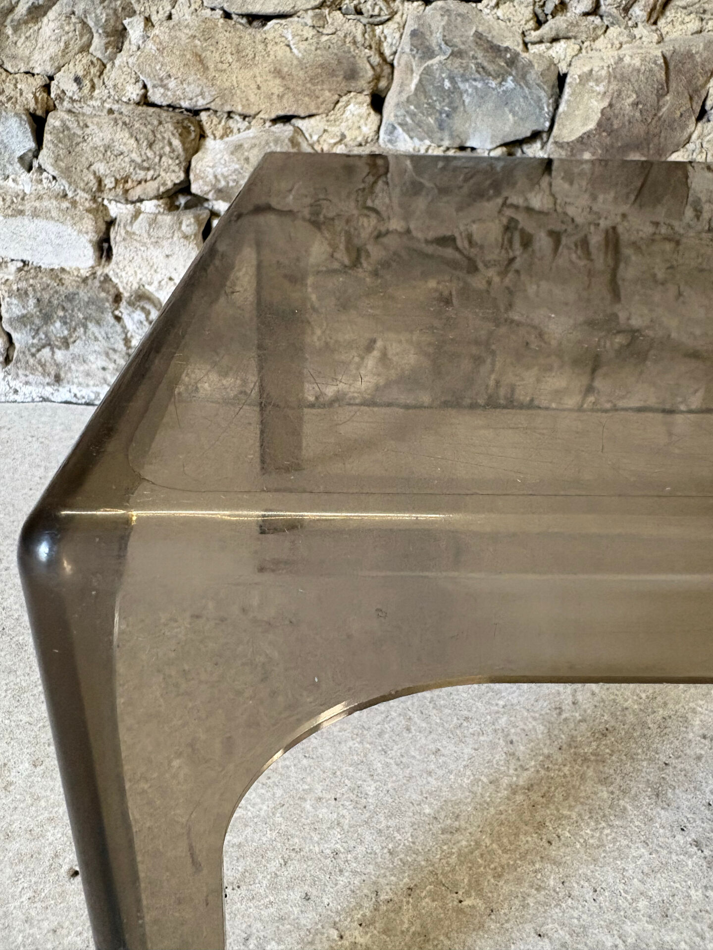 Square coffee table in moulded plastic, 1970