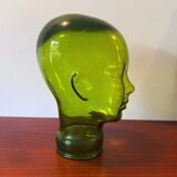 Green glass head