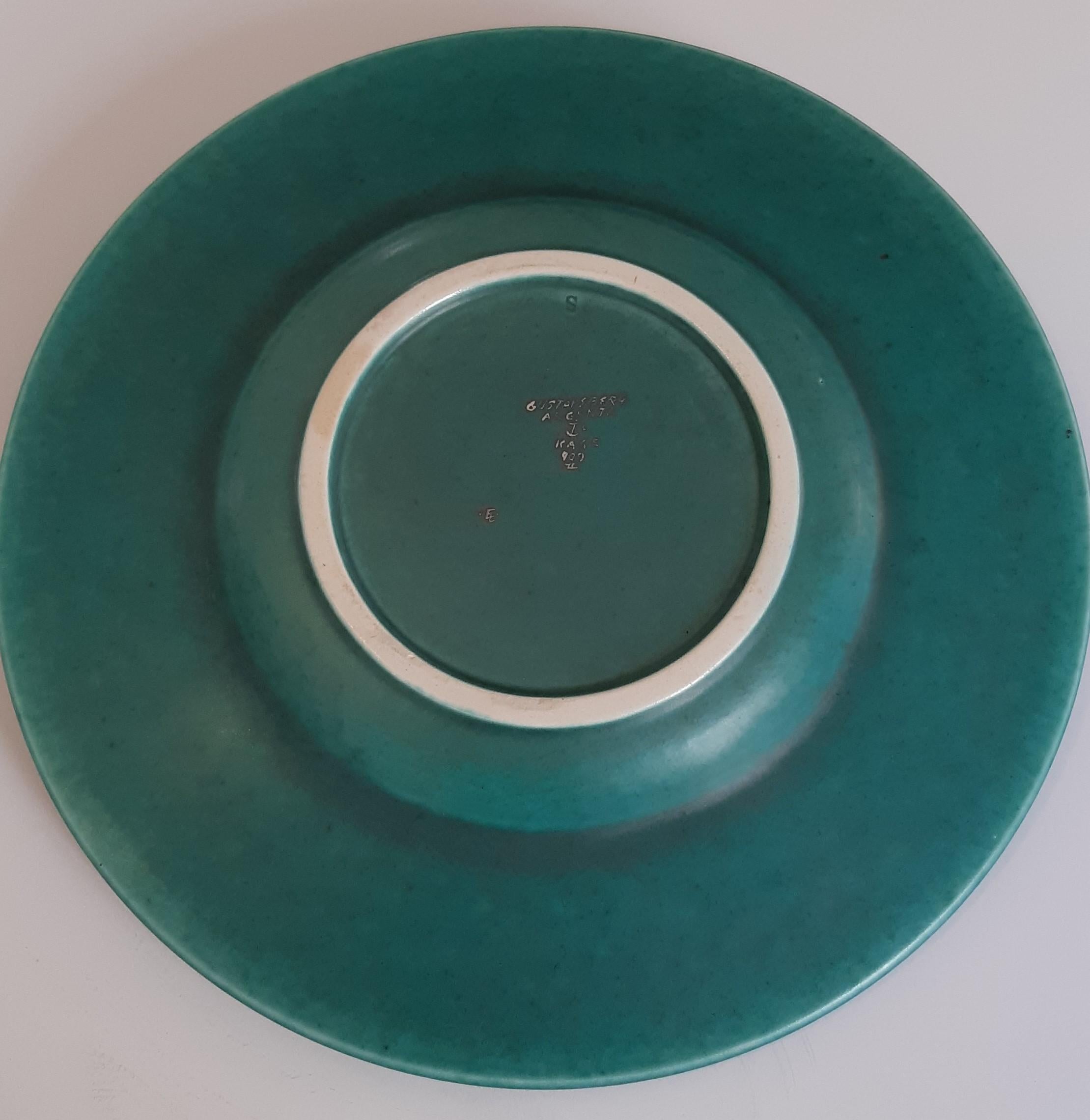 Plate wilhelm kage "argenta" gustavsberg sweden 1950. signed