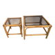 Duo of vintage rattan coffee tables from the 60s-70s