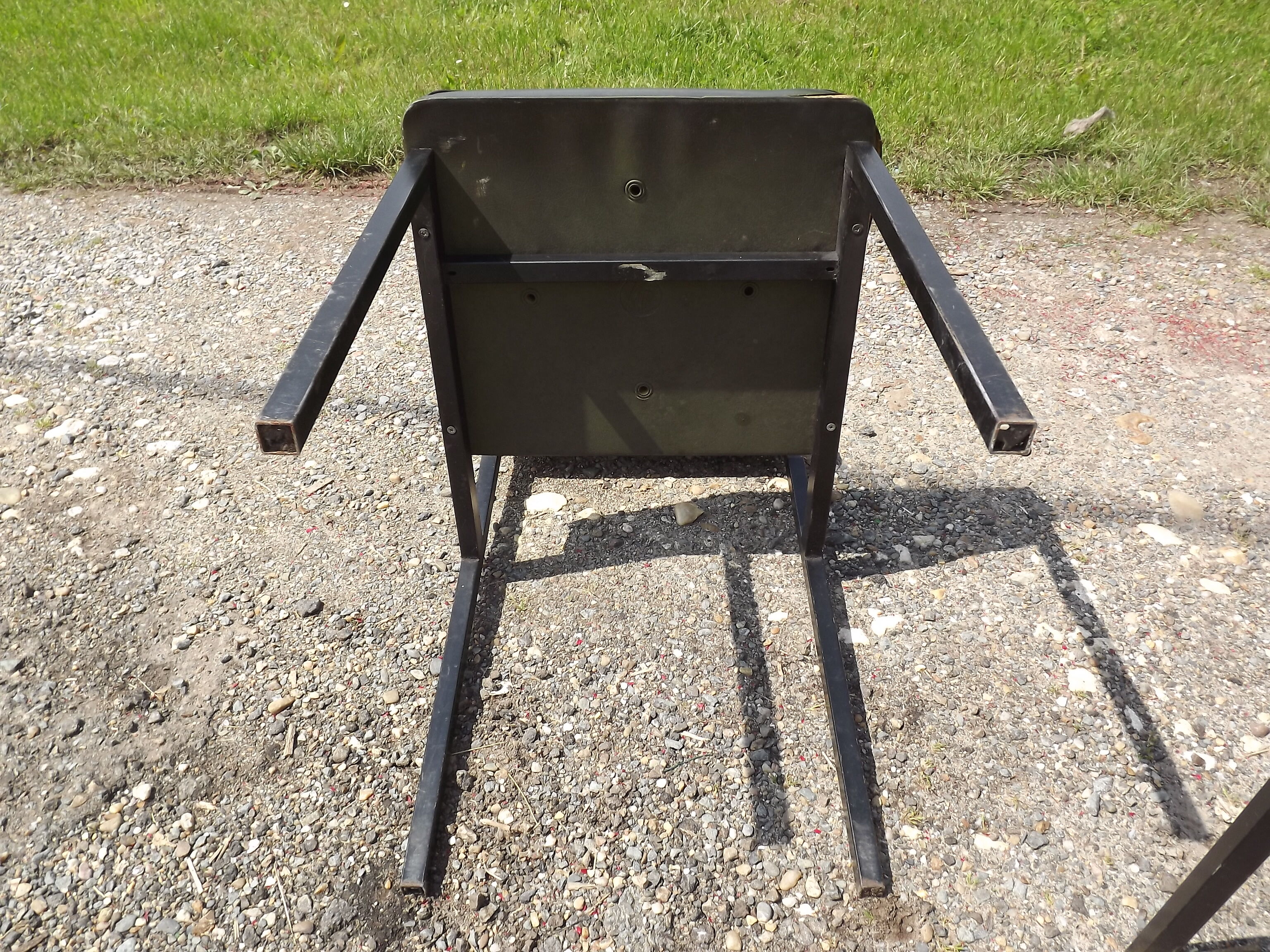 Pair of chairs 60s iron and skai