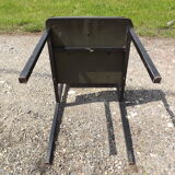 Pair of chairs 60s iron and skai