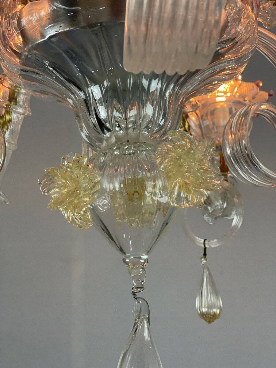 Lustre Rezzonico en verre de Murano, 6 bras de lumière, Venise