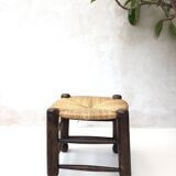 Oak and straw stool