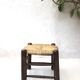 Oak and straw stool