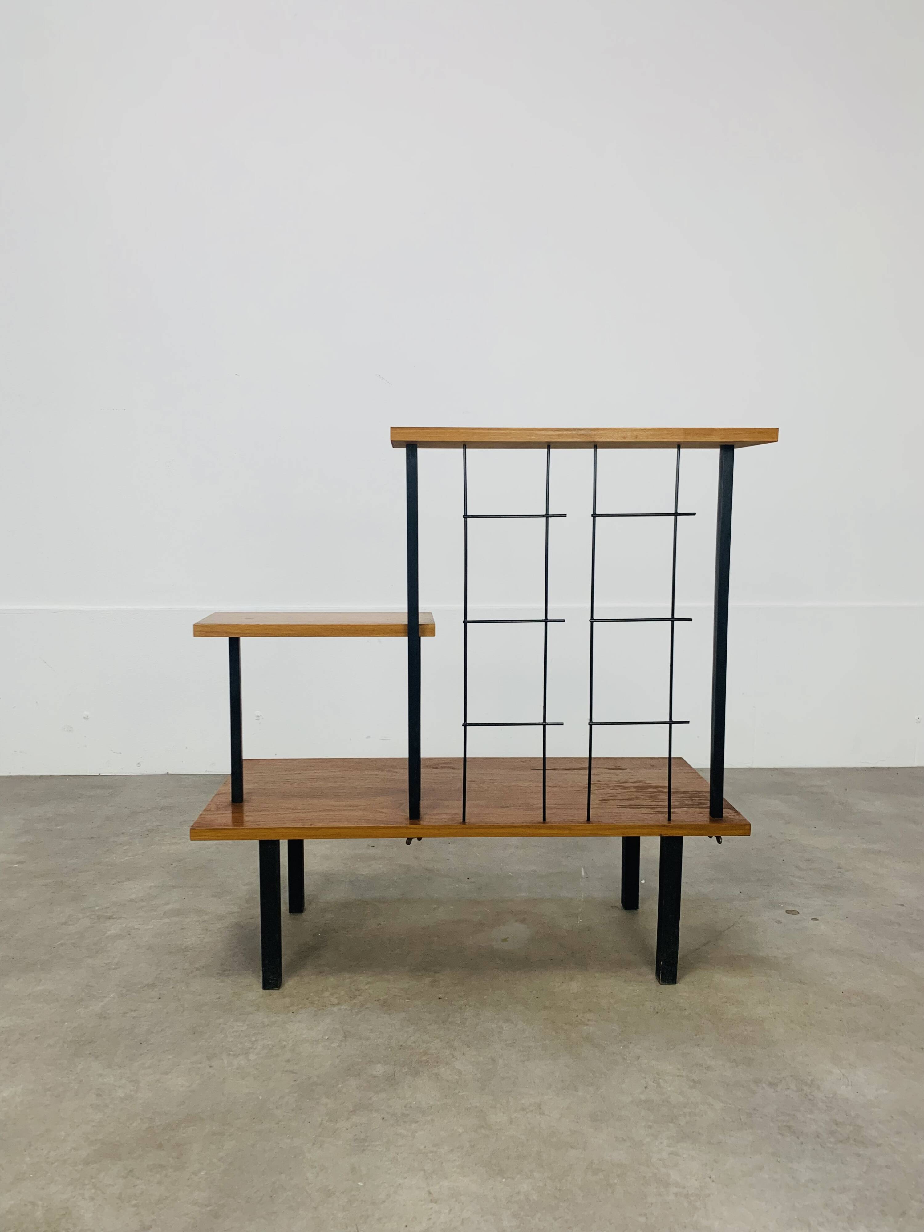 50s asymmetrical plant shelf, teak