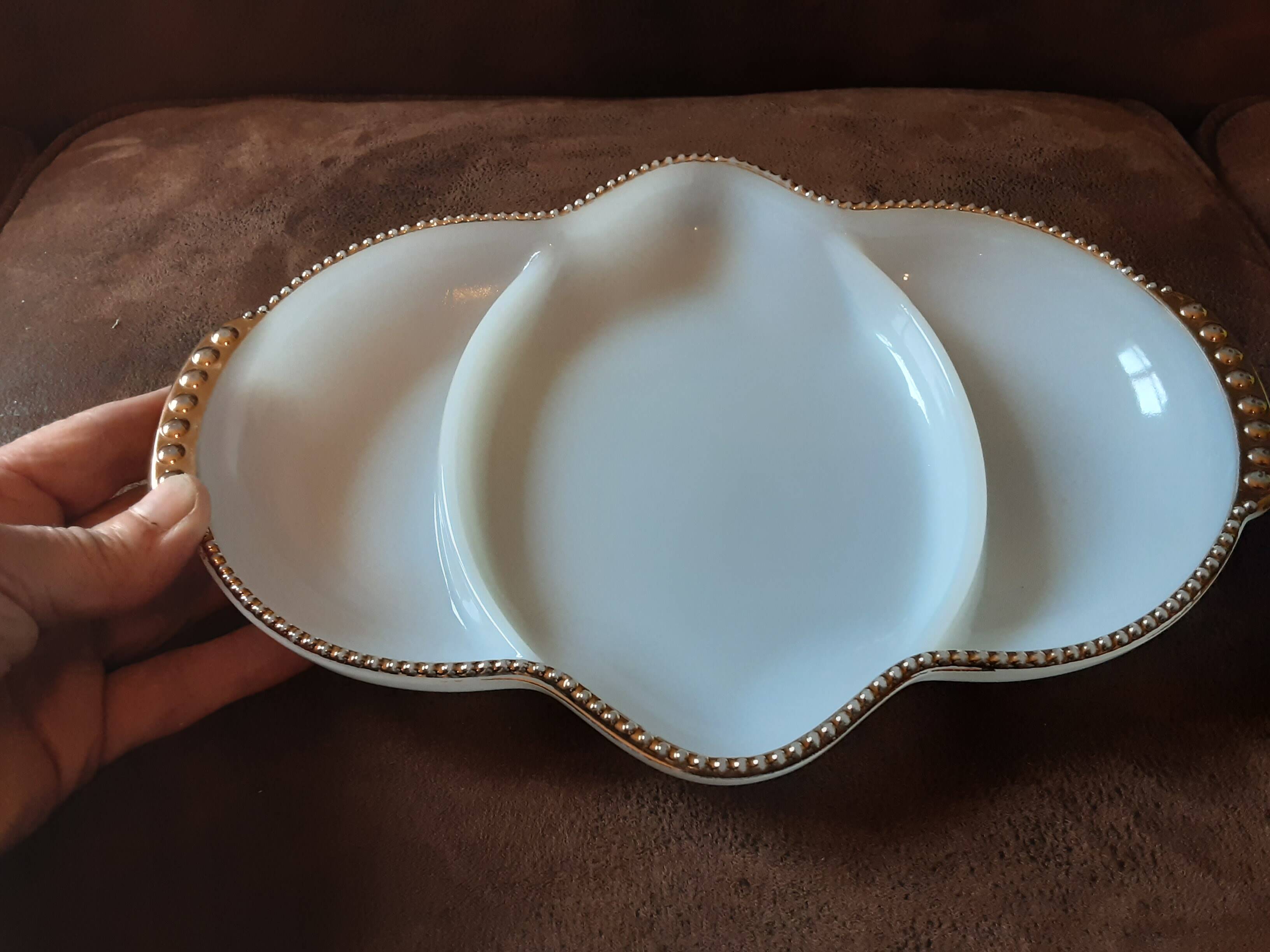 Oven Fire King ware opaline compartment dish