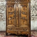 Wardrobe in walnut and burr walnut from louis xv xviii eme century