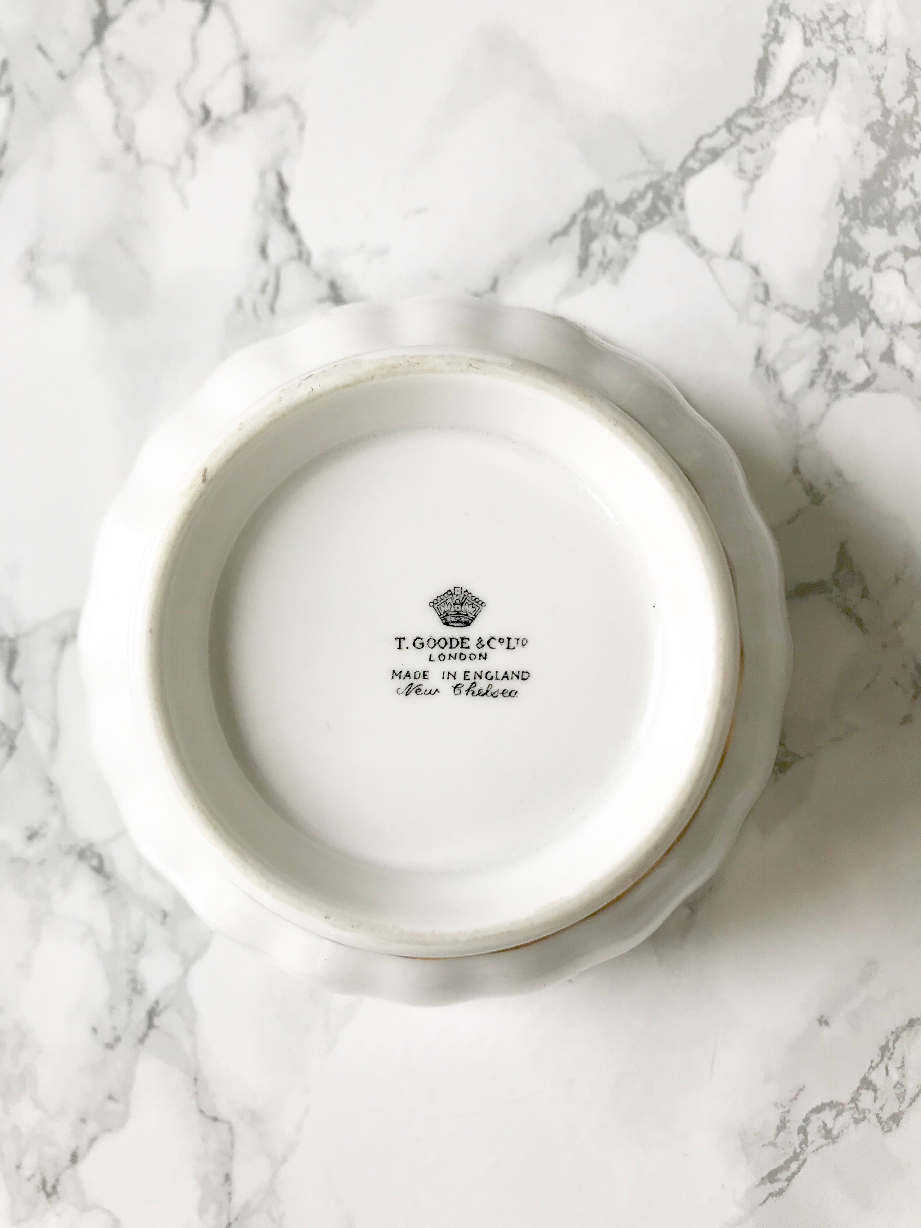 English porcelain bowl decorated with flowers