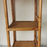 Furniture shelf vintage rattan and bamboo