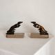 Marble and bronze metal bookends, Art Deco, greyhound, bookshelf.