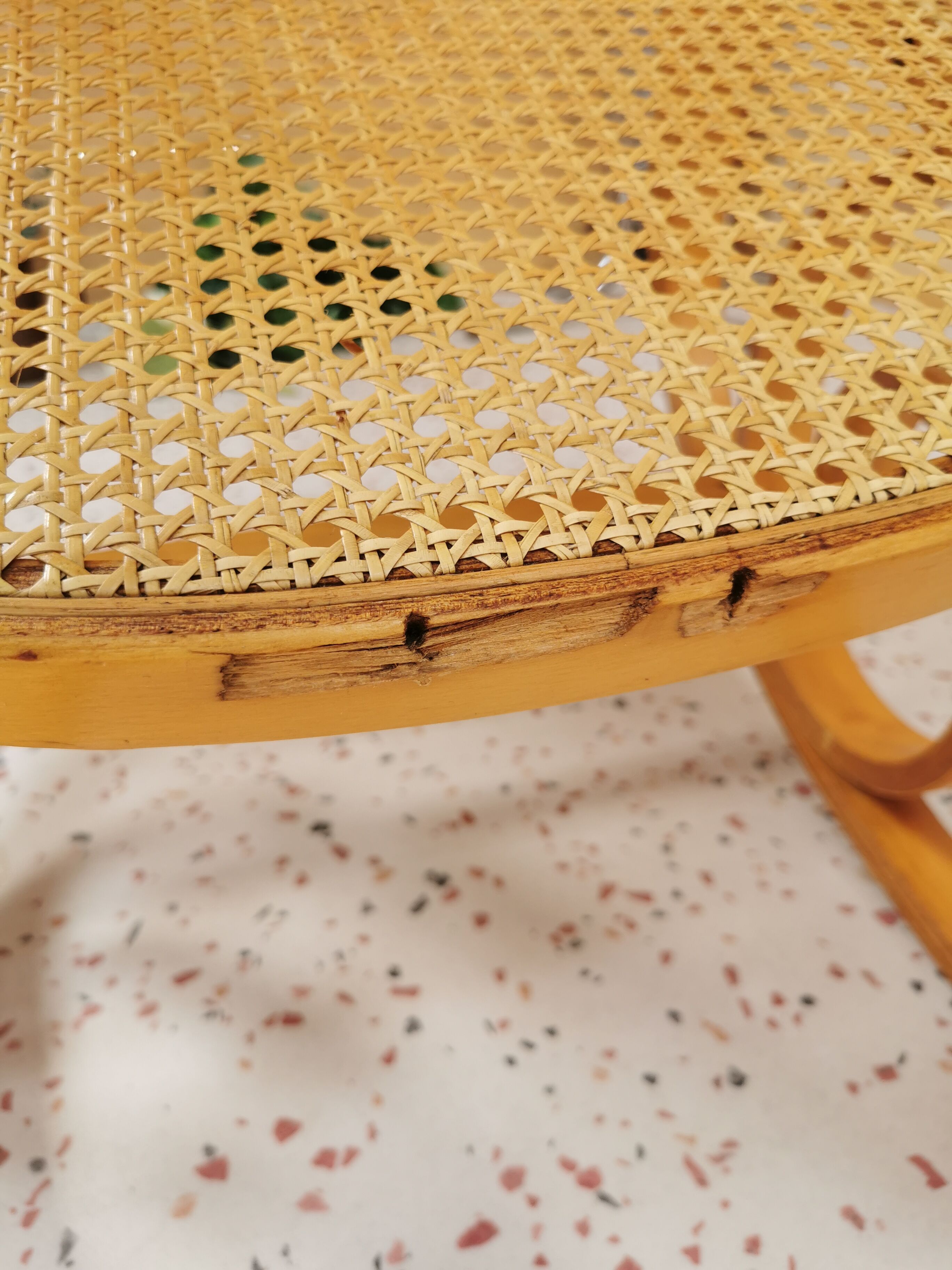 Rocking chair in caning