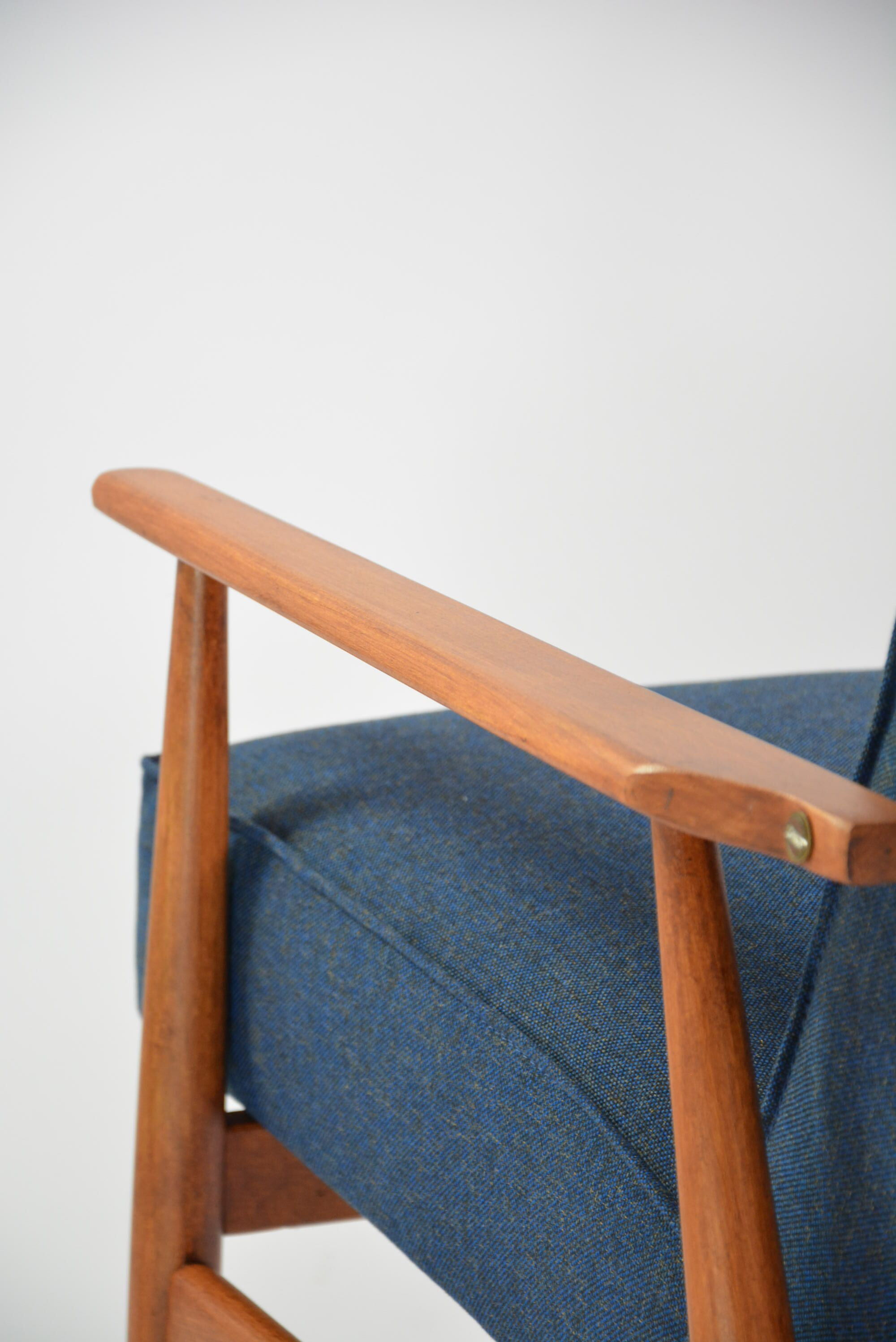 Fauteuil fox bleu chiné