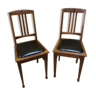 Pair of chairs art deco sitting skai black