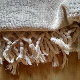 Bedspread in woven white cotton, double bed