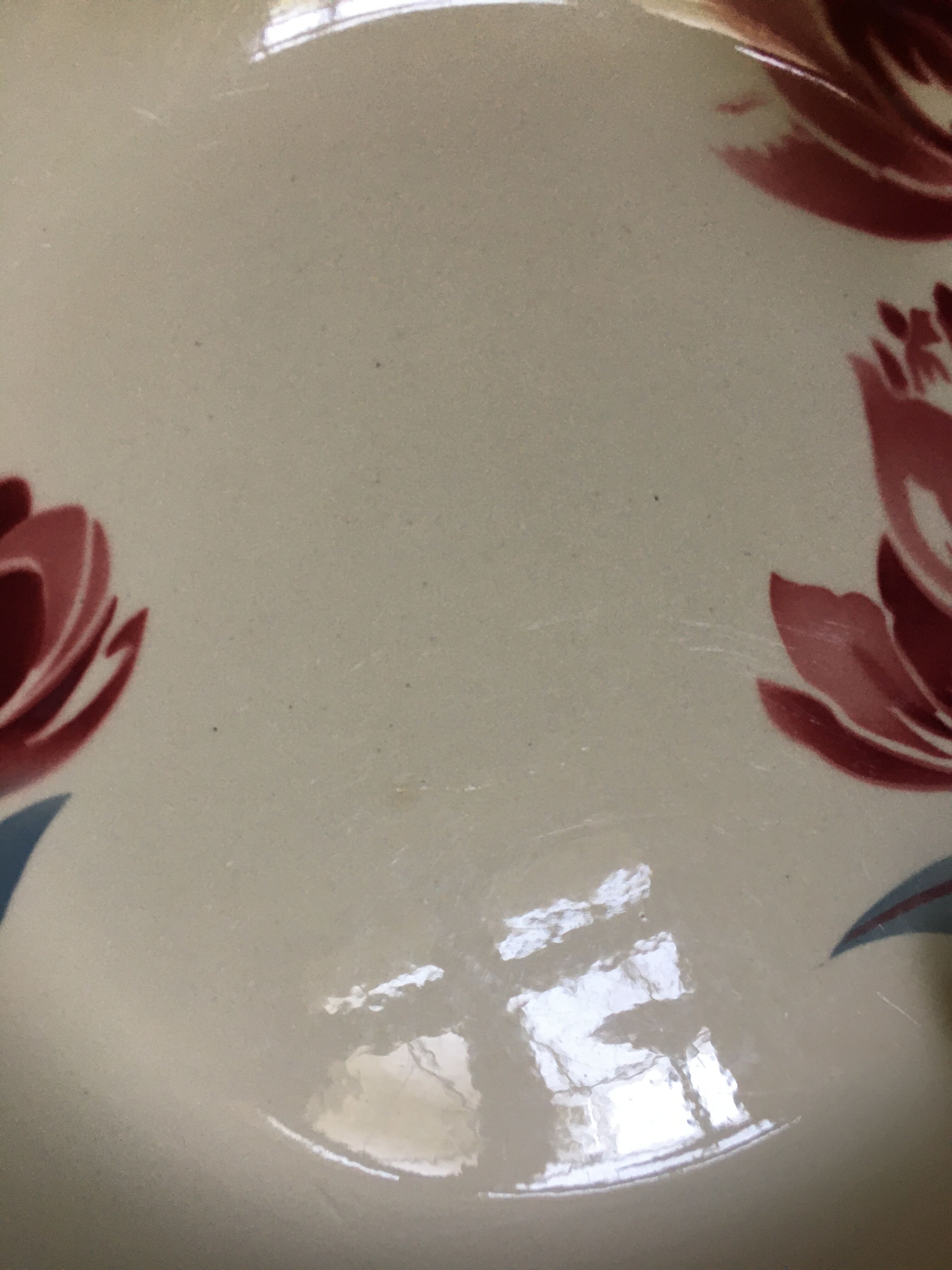 Round hollow earthenware dish