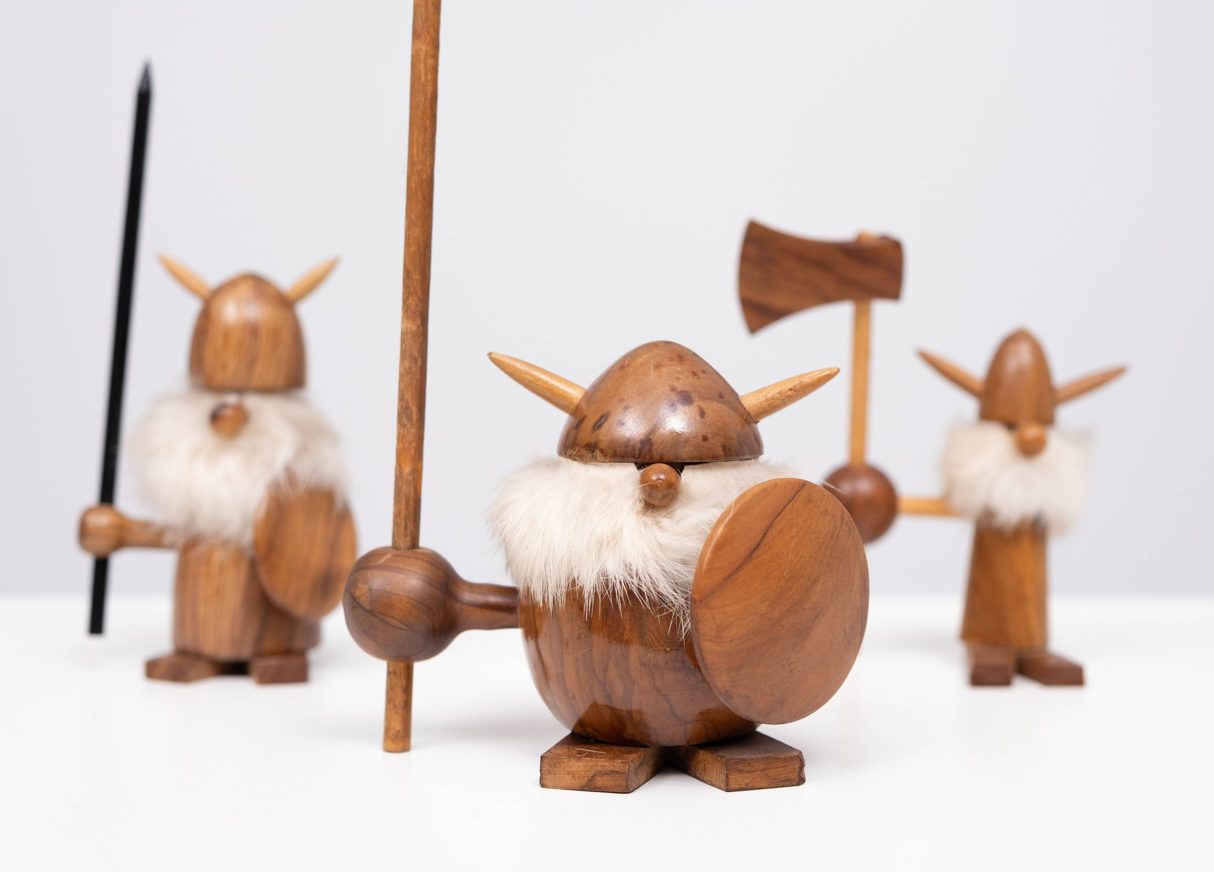Teak toy Vikings Kay Bojesen Denmark 1960s
