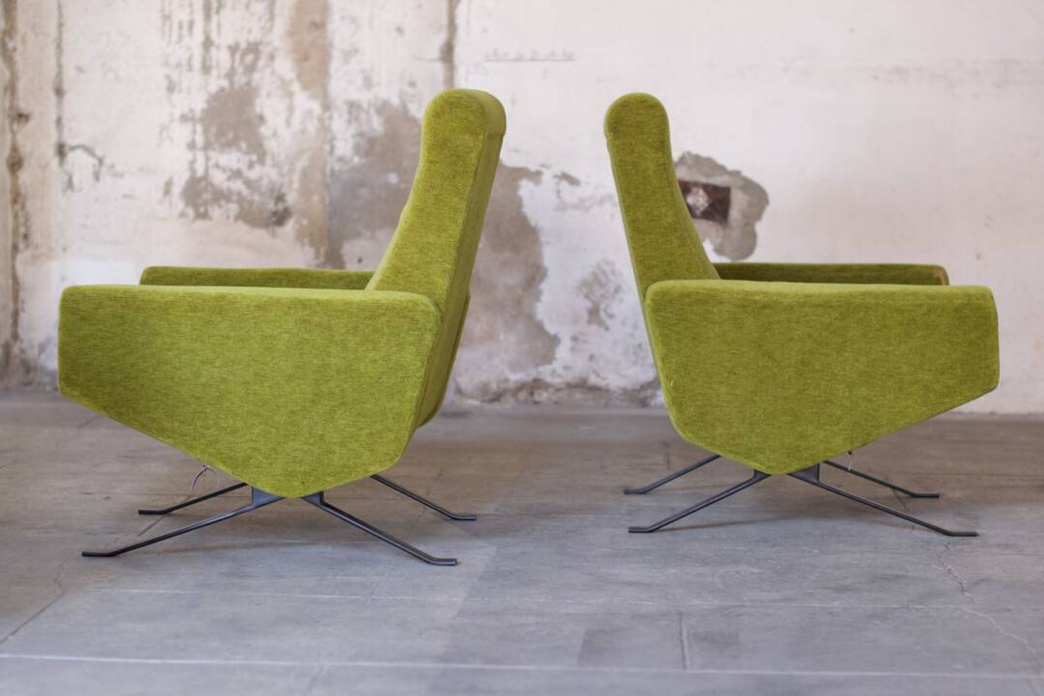 Set de salon canapé - 2 fauteuils design 1960 par Paul Geoffroy Troika Airborne