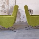 Set de salon canapé - 2 fauteuils design 1960 par Paul Geoffroy Troika Airborne