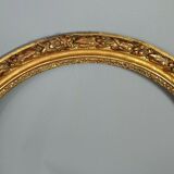 Round frame nineteenth century gilded stucco wood diameter 51 cm foliage 42.8 cm SB