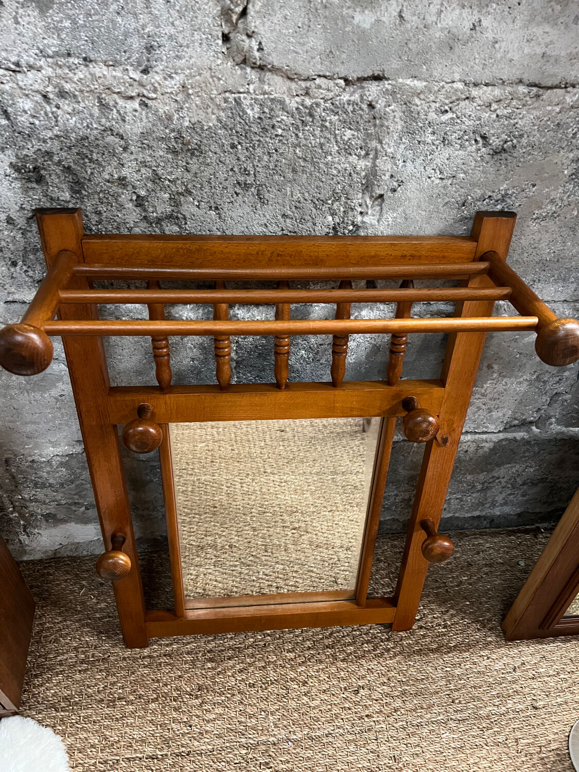 Wooden coat rack for the cloakroom