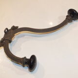 Old large hook Napoleon III in brass and earthenware