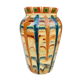 Artisanal vase with glazes 70s