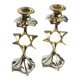 Pair of silver-plated candlesticks